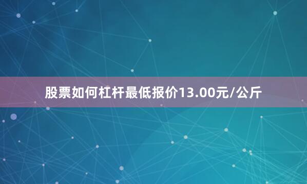 股票如何杠杆最低报价13.00元/公斤