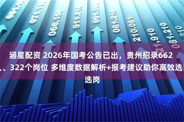 涵星配资 2026年国考公告已出，贵州招录662 人、322个岗位 多维度数据解析+报考建议助你高效选岗